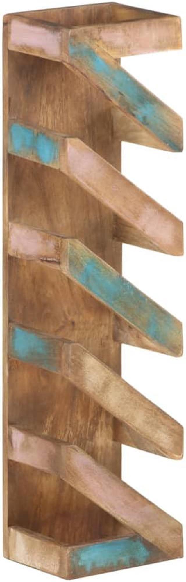 Alt view image 7 of 17 - vidaXL Wine Rack for 5 Bottles Solid Reclaimed Wood
