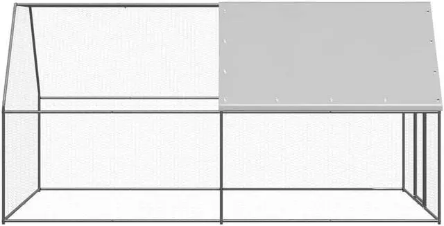 Alt view image 9 of 11 - vidaXL Outdoor Chicken Cage 6.6'x13.1'x6.6' Galvanized Steel