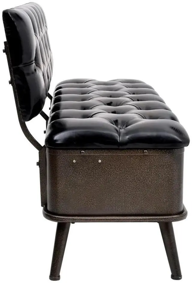 Alt view image 10 of 12 - vidaXL Storage Bench with Backrest 43.3" Black Faux Leather