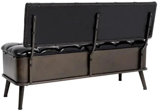Alt view image 11 of 12 - vidaXL Storage Bench with Backrest 43.3" Black Faux Leather