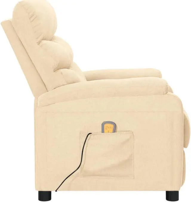 Alt view image 16 of 17 - vidaXL Massage Chair Electric Massaging Recliner Chair for Elderly Cream Fabric