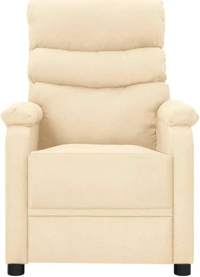 Alt view image 15 of 17 - vidaXL Massage Chair Electric Massaging Recliner Chair for Elderly Cream Fabric