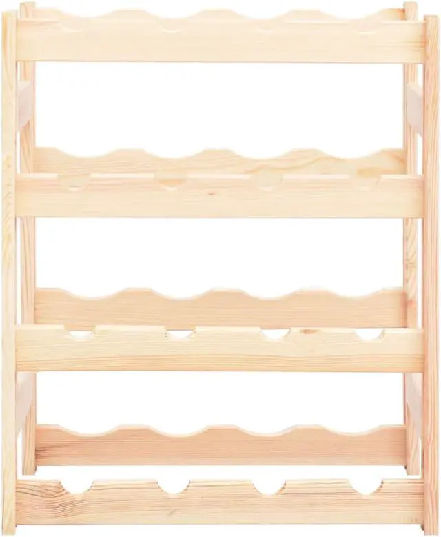 Alt view image 5 of 11 - vidaXL Wine Rack for 16 Bottles Pinewood