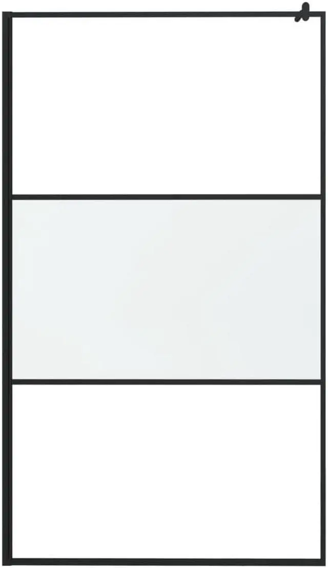 Alt view image 8 of 12 - vidaXL Walk-in Shower Wall 45.3"x76.8" Frosted ESG Glass Black