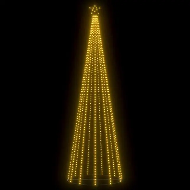 Alt view image 5 of 14 - vidaXL Christmas Cone Tree Artificial Christmas Tree with LEDs Warm White