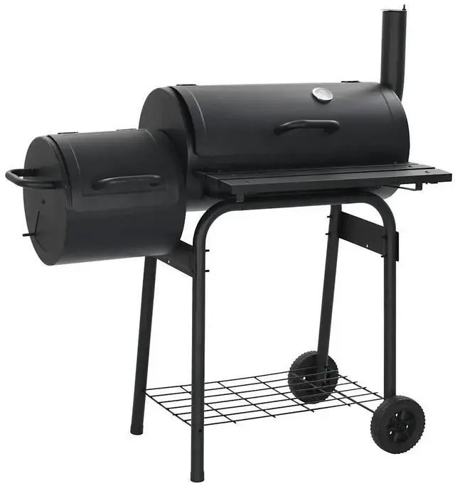 Alt view image 11 of 17 - vidaXL Classic Charcoal BBQ Offset Smoker Garden Picnic Cooking Grill Barbecue