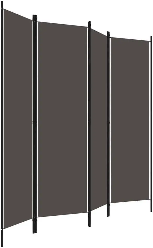 Alt view image 9 of 15 - vidaXL 4-Panel Room Divider Anthracite 78.7"x70.9"