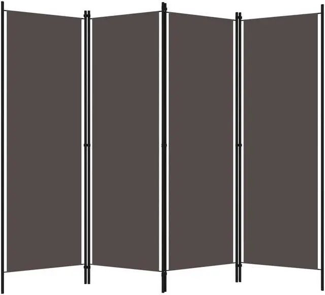 Alt view image 8 of 15 - vidaXL 4-Panel Room Divider Anthracite 78.7"x70.9"