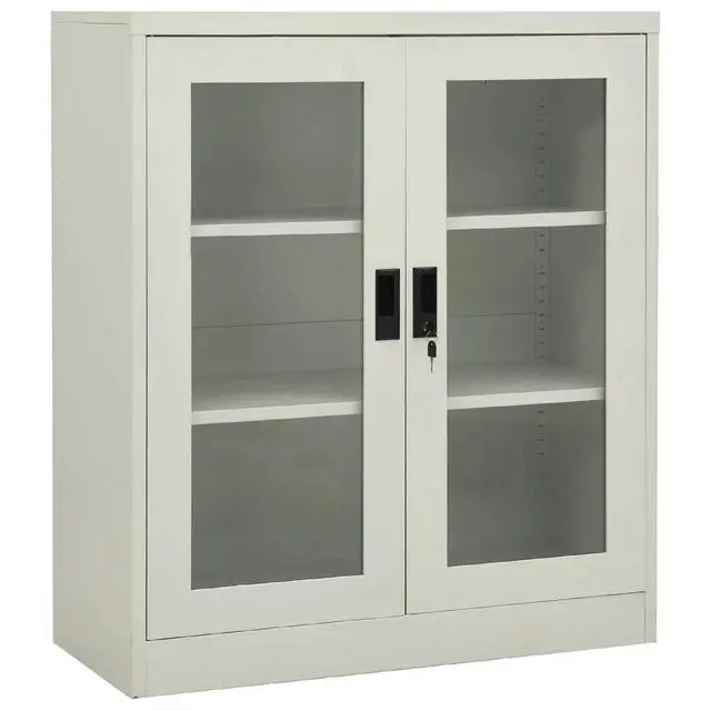 Alt view image 11 of 13 - vidaXL Office Cabinet with Planter Box Light Gray 35.4"x15.7"x50.4" Steel