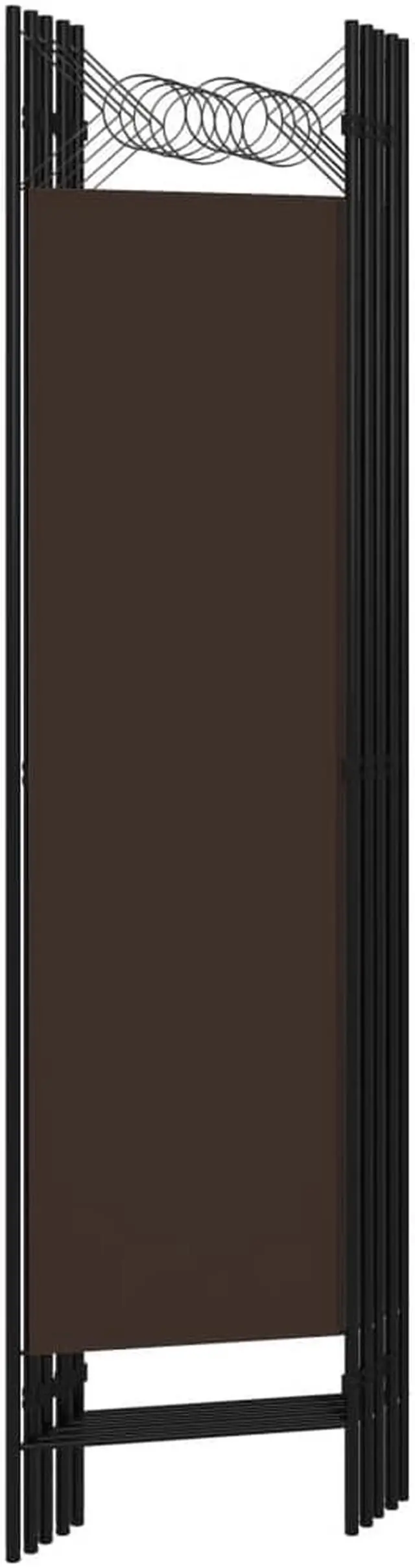Alt view image 10 of 12 - vidaXL 5-Panel Room Divider Brown 78.7"x70.9"
