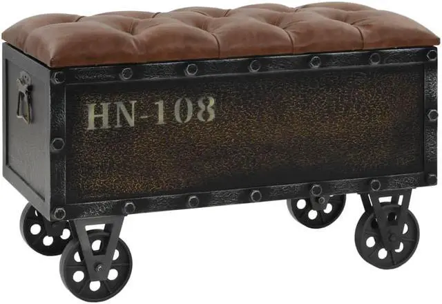 Alt view image 7 of 12 - vidaXL Storage Bench with Castors 31.7" Solid Wood Fir