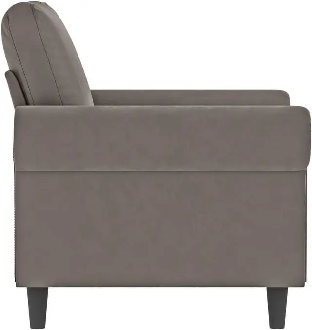 Alt view image 10 of 18 - vidaXL Sofa Chair Light Gray 23.6" Velvet