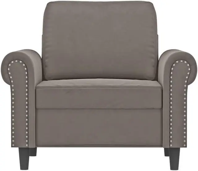 Alt view image 9 of 18 - vidaXL Sofa Chair Light Gray 23.6" Velvet