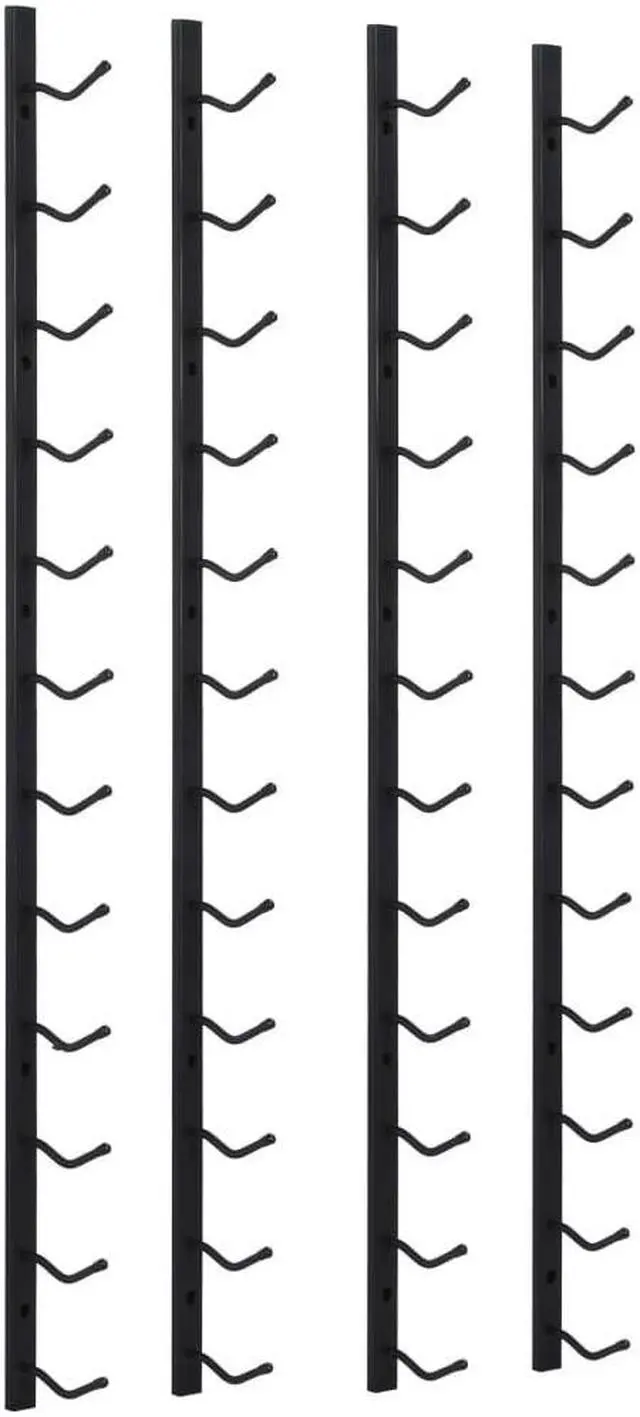 Alt view image 8 of 15 - vidaXL Wall Mounted Wine Racks for 12 Bottles 2 pcs Black Iron