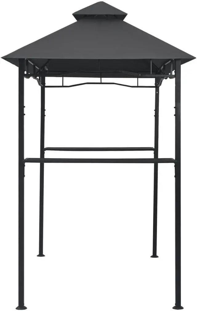Alt view image 9 of 16 - vidaXL BBQ Gazebo 7.9'x4.9'x8.4' Anthracite Steel