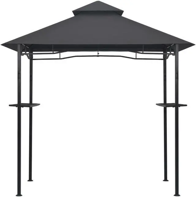 Alt view image 8 of 16 - vidaXL BBQ Gazebo 7.9'x4.9'x8.4' Anthracite Steel