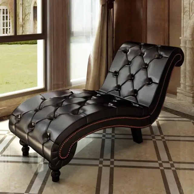 Alt view image 9 of 13 - vidaXL Chaise Longue Padded Recliner Chair Lounge Sofa Chair Brown Faux Leather