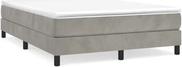 Alt view image 14 of 16 - vidaXL Bed Frame Platform Bed for Bedroom Light Gray 59.8"x79.9" Queen Velvet