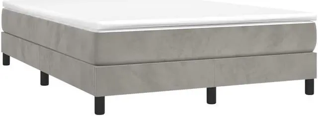 Alt view image 15 of 16 - vidaXL Bed Frame Platform Bed for Bedroom Light Gray 59.8"x79.9" Queen Velvet