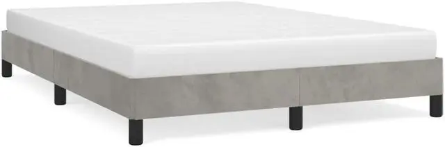 Alt view image 9 of 13 - vidaXL Queen Size Bed Frame with Plywood Slats, Platform Bed Frame, Velvet Upholstered Mattress Foundation, No Box Spring Needed & Easy Assembly, Light Gray, without Mattress