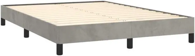 Alt view image 11 of 13 - vidaXL Queen Size Bed Frame with Plywood Slats, Platform Bed Frame, Velvet Upholstered Mattress Foundation, No Box Spring Needed & Easy Assembly, Light Gray, without Mattress