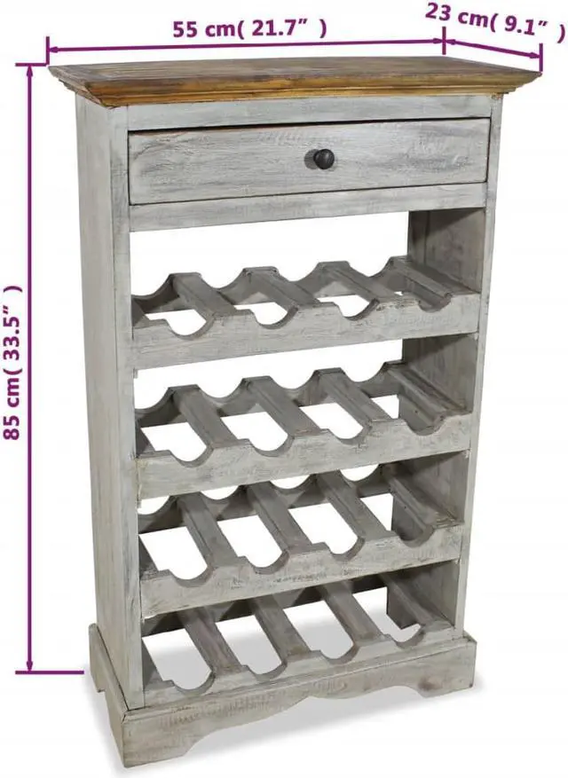Alt view image 11 of 13 - vidaXL Wine Rack for 12 Bottles Floor Wine Cabinet Holder Solid Reclaimed Wood
