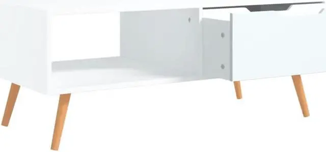 Alt view image 2 of 14 - vidaXL Coffee Table White 39.4"x19.5"x16.9" Engineered Wood