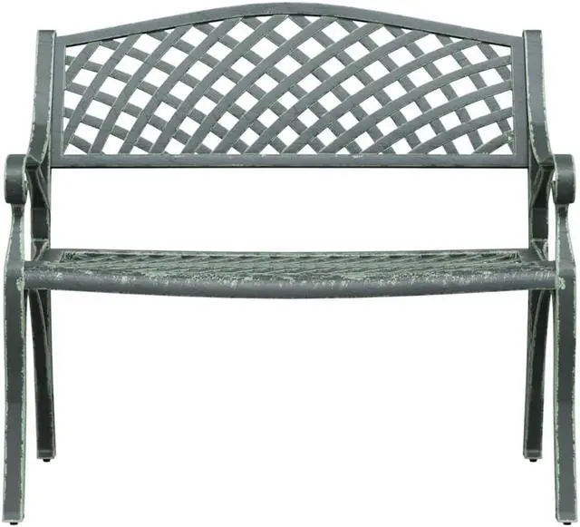 Alt view image 9 of 18 - vidaXL Patio Bench 40.2" Cast Aluminum Green