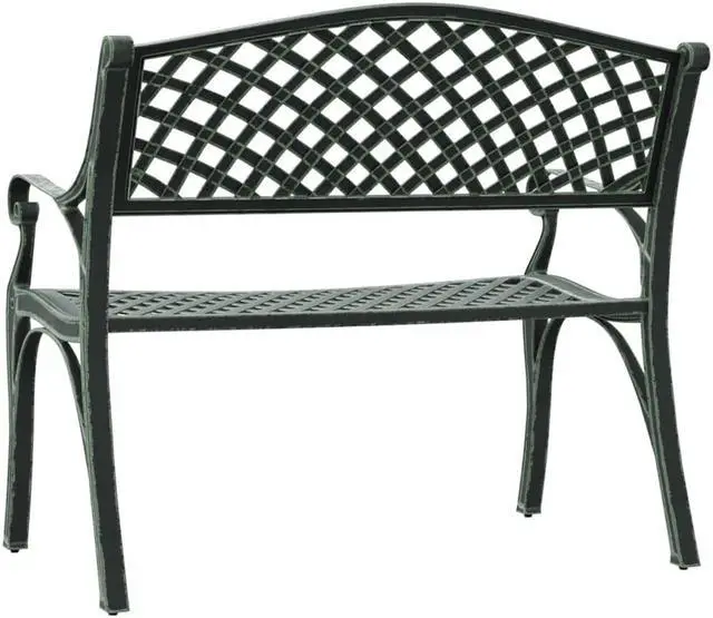 Alt view image 11 of 18 - vidaXL Patio Bench 40.2" Cast Aluminum Green