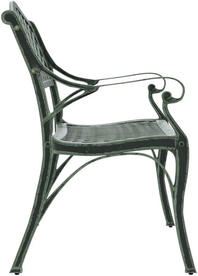 Alt view image 10 of 18 - vidaXL Patio Bench 40.2" Cast Aluminum Green