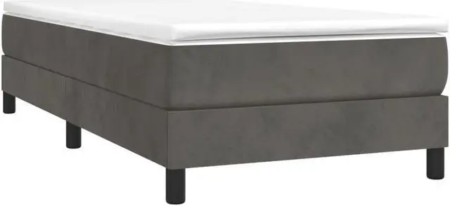 Alt view image 15 of 17 - vidaXL Bed Frame Base Bedroom Furniture Dark Gray 39.4"x74.8" Twin Velvet