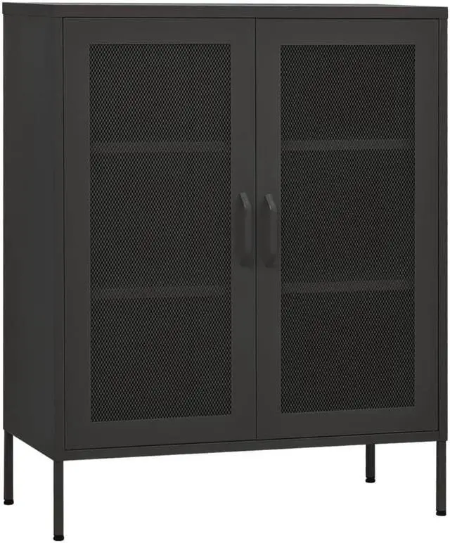 Alt view image 15 of 19 - vidaXL Storage Cabinet Anthracite 31.5" Steel Sideboard Side Cabinet Furniture