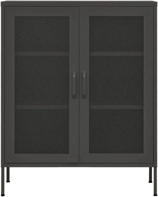 Alt view image 16 of 19 - vidaXL Storage Cabinet Anthracite 31.5" Steel Sideboard Side Cabinet Furniture
