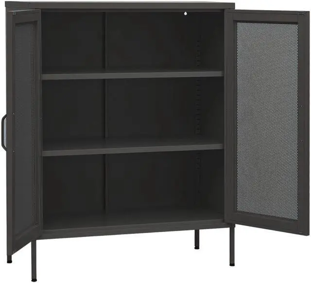 Alt view image 17 of 19 - vidaXL Storage Cabinet Anthracite 31.5" Steel Sideboard Side Cabinet Furniture