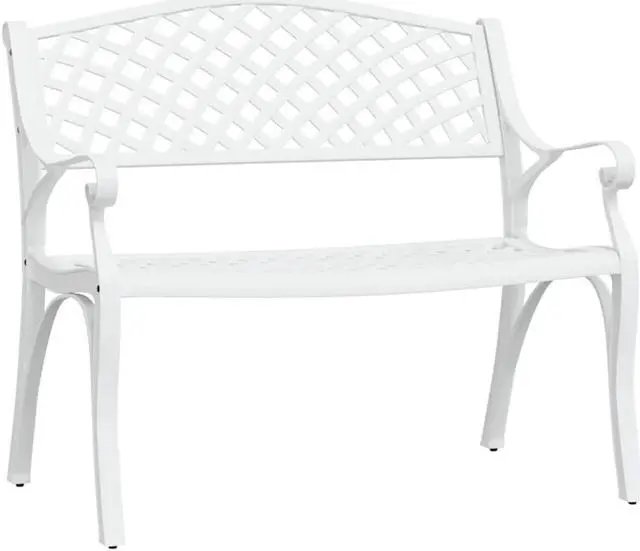 Alt view image 8 of 17 - vidaXL Patio Bench 40.2" Cast Aluminum White