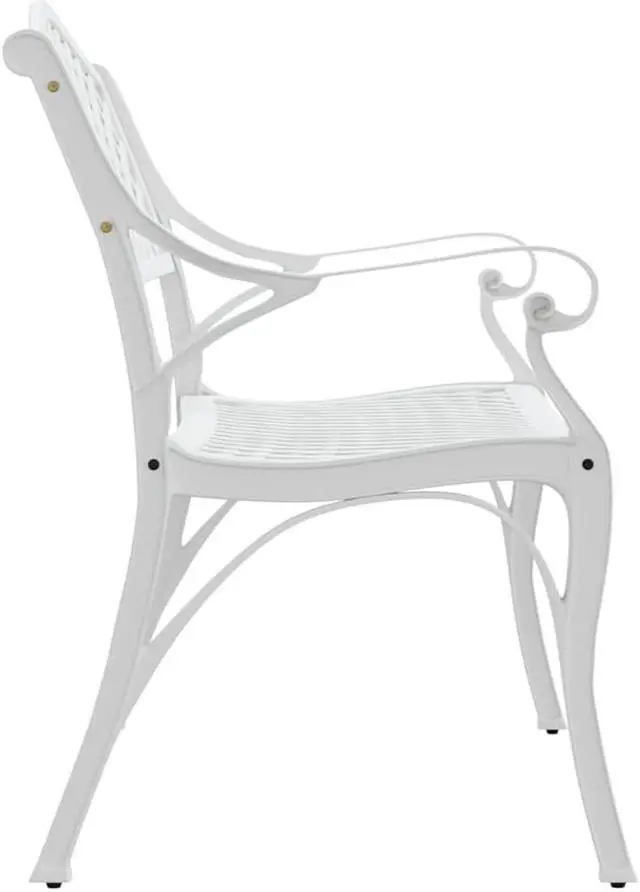 Alt view image 10 of 17 - vidaXL Patio Bench 40.2" Cast Aluminum White
