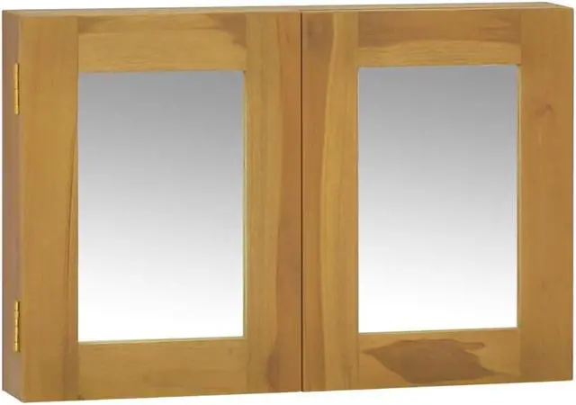 Alt view image 7 of 16 - vidaXL Mirror Cabinet 23.6"x3.9"x15.7" Solid Wood Teak