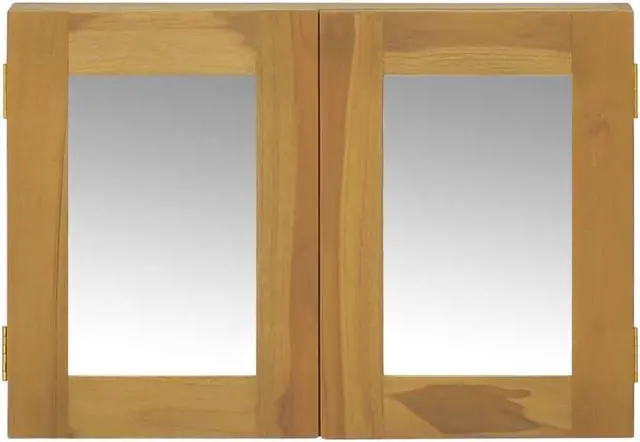 Alt view image 8 of 16 - vidaXL Mirror Cabinet 23.6"x3.9"x15.7" Solid Wood Teak