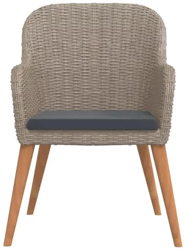 Alt view image 9 of 12 - vidaXL 3 Piece Patio Dining Set with Cushions Brown