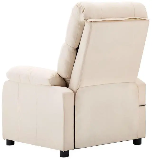 Alt view image 14 of 17 - vidaXL Massage Chair Leisure Adjustable Chair for Home Theater Cream Fabric