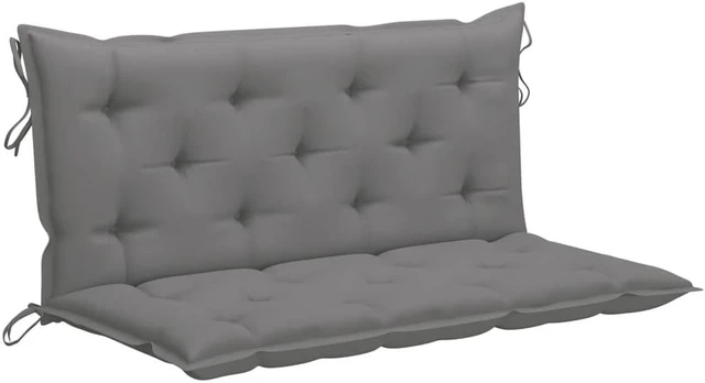 Alt view image 10 of 14 - vidaXL Indoor/Outdoor Bench Cushions 2 pcs, Patio Loveseat Cushions, Porch Swing Seat Cushions, Non-slip, Water-Repellent, Breathable, Resilient, Gray 47.2"x19.7"x2.8" Oxford Fabric