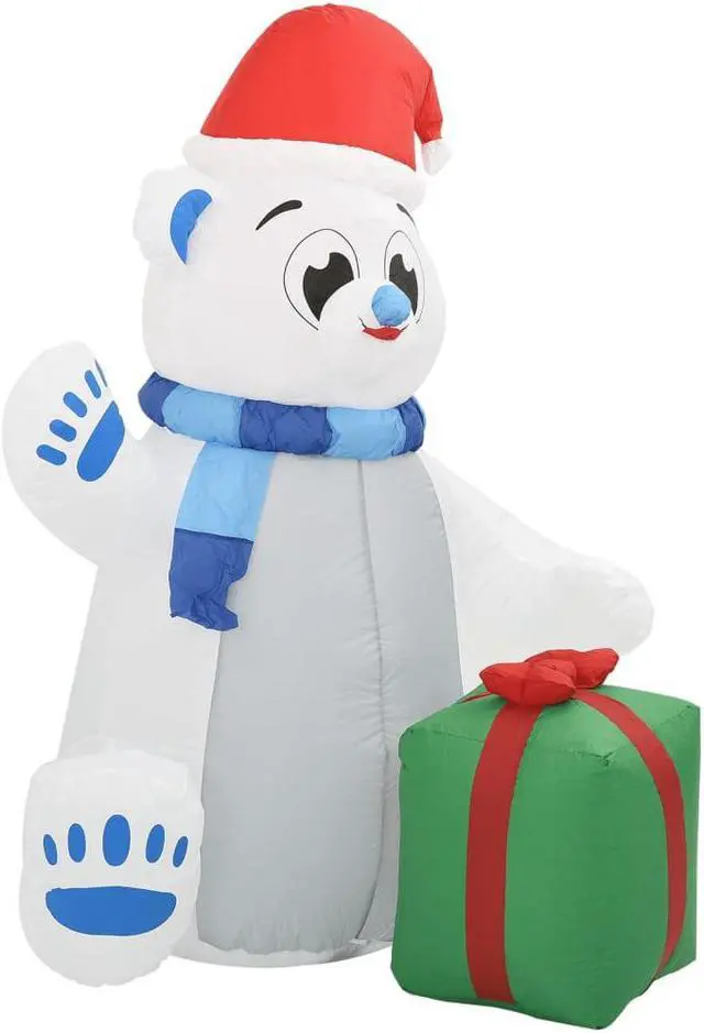 Alt view image 15 of 18 - vidaXL Christmas Inflatable Polar Bear LED Indoor and Outdoor 70.9" (US only)
