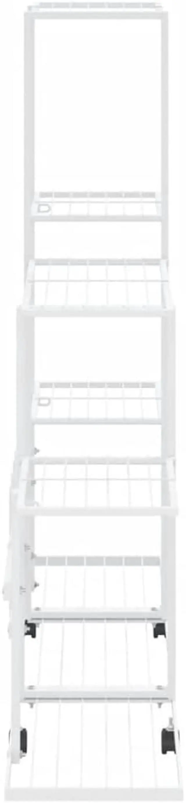 Alt view image 10 of 13 - vidaXL Flower Stand with Wheel 37.2"x9.8"x36.4" White Metal