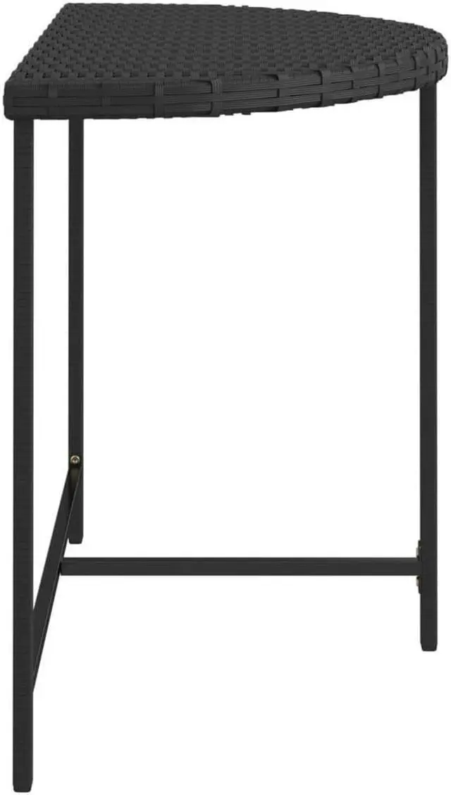 Alt view image 2 of 15 - vidaXL Patio Table Black 39.4"x19.7"x29.5" Poly Rattan