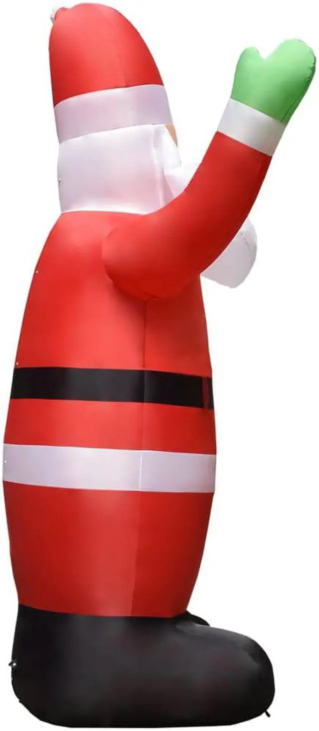 Alt view image 9 of 16 - vidaXL Inflatable Santa Claus with LEDs Christmas Decoration IP44 14.8'