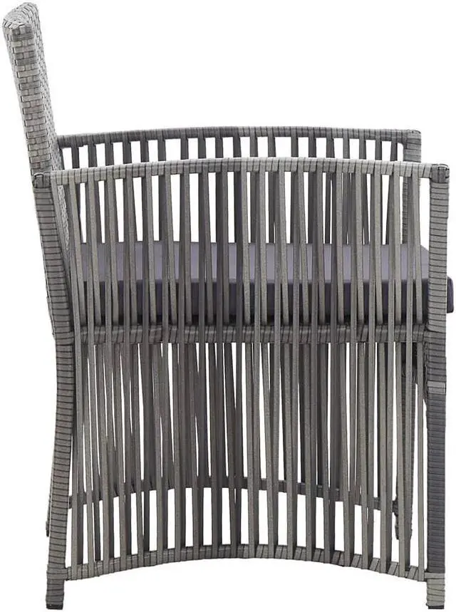 Alt view image 9 of 17 - vidaXL Patio Armchairs with Cushions 2 pcs Anthracite Poly Rattan