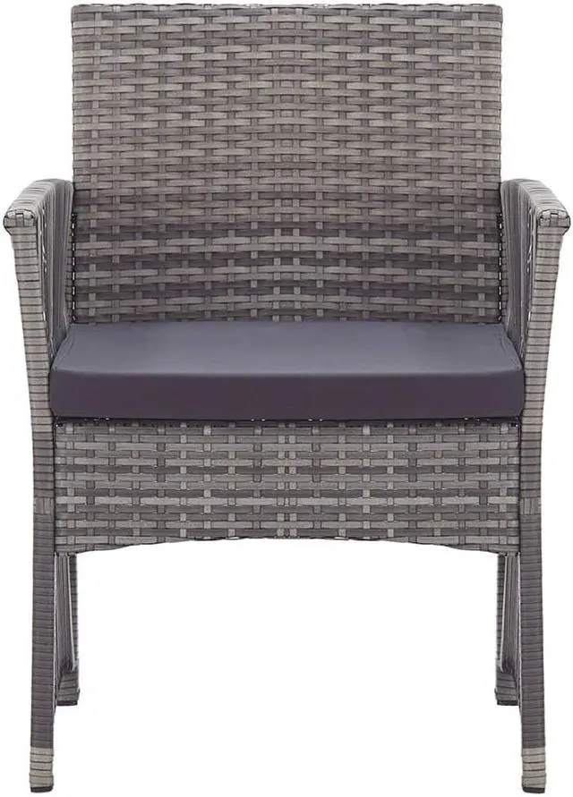 Alt view image 8 of 17 - vidaXL Patio Armchairs with Cushions 2 pcs Anthracite Poly Rattan