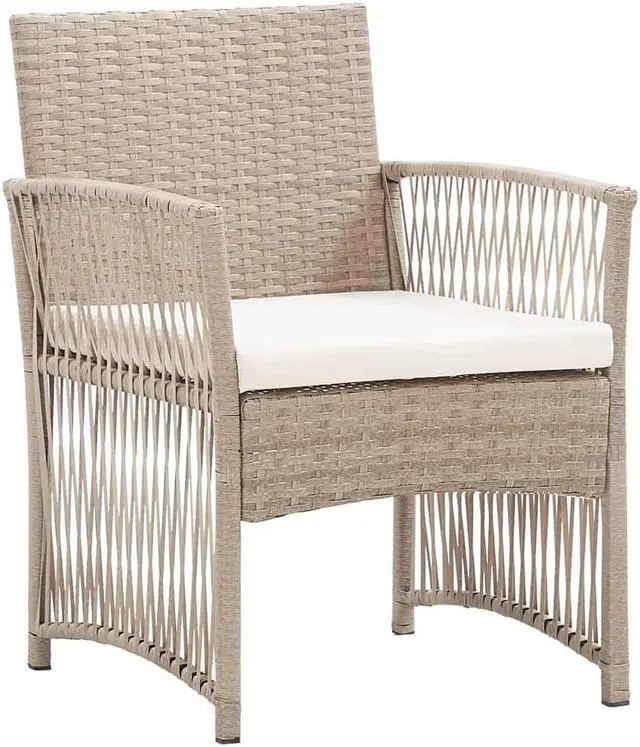 Alt view image 8 of 18 - vidaXL Patio Armchairs with Cushions 2 pcs Beige Poly Rattan