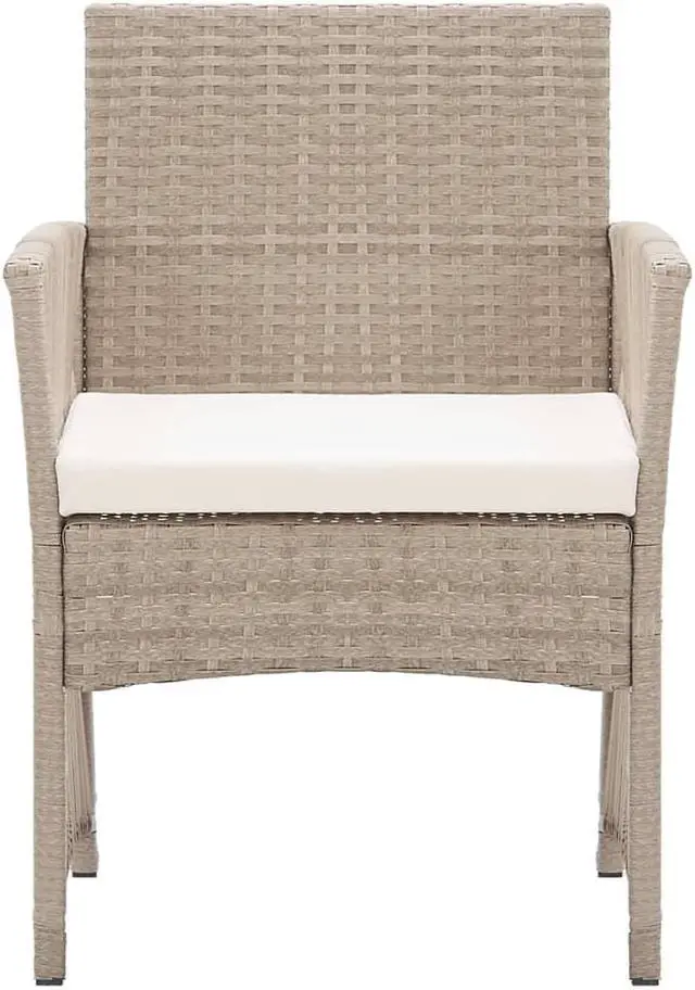 Alt view image 9 of 18 - vidaXL Patio Armchairs with Cushions 2 pcs Beige Poly Rattan