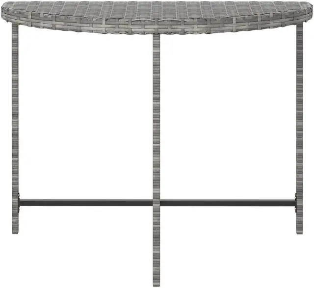Alt view image 3 of 17 - vidaXL Patio Table Gray 39.4"x19.7"x29.5" Poly Rattan
